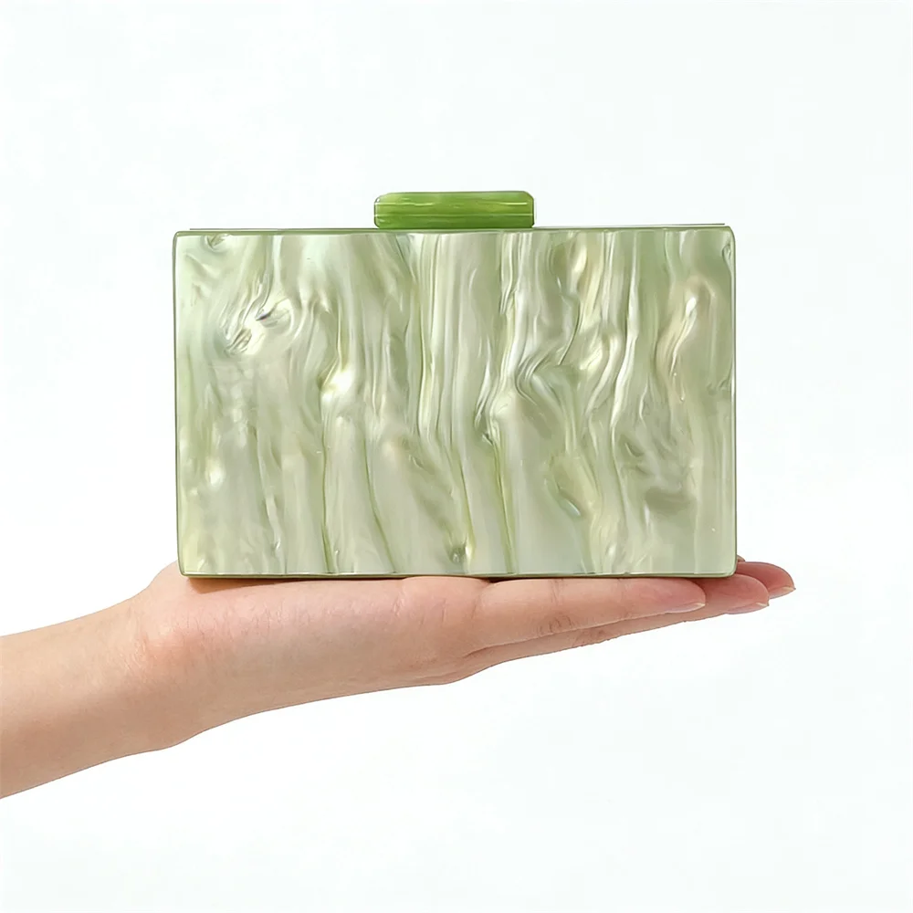 

Женская мини-сумка Beach Lady из светло-зеленого акрила с жемчугом, вечерняя сумка-тоут, наплечная сумка, кроссбоди, дизайнерская люксовая сумка