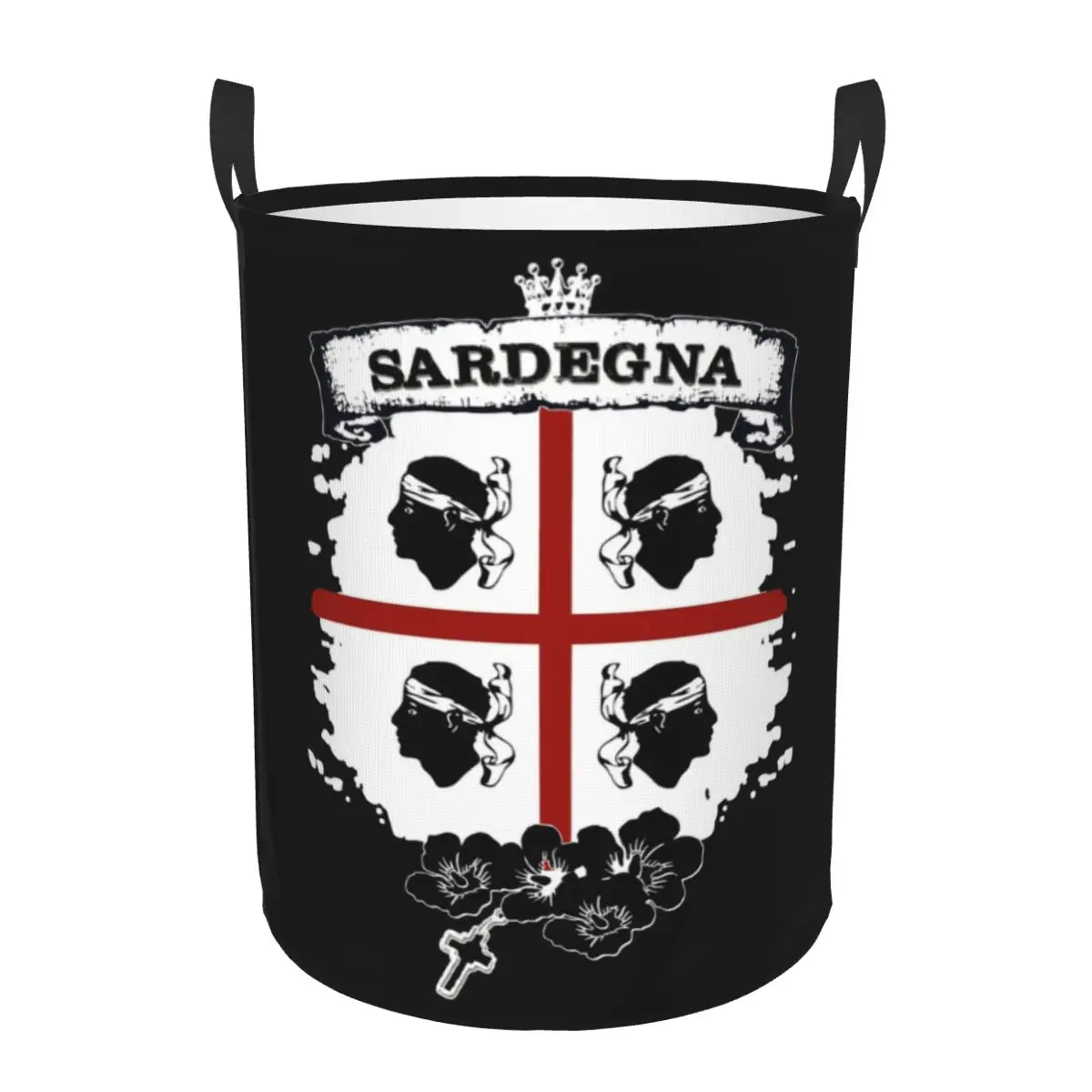 Sardinia Flag Four Moors Laundry Basket Foldable Large Capacity Clothing Storage Bin Italy Sardegna Coat of Arms Baby Hamper