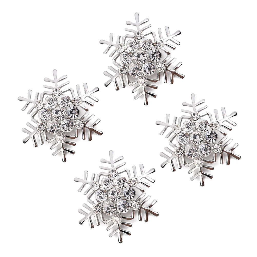 

4 pcs Silver Snowflake Napkin Rings Elegant Christmas Dinning Table Setting Banquet Decor Wedding Party Accessories