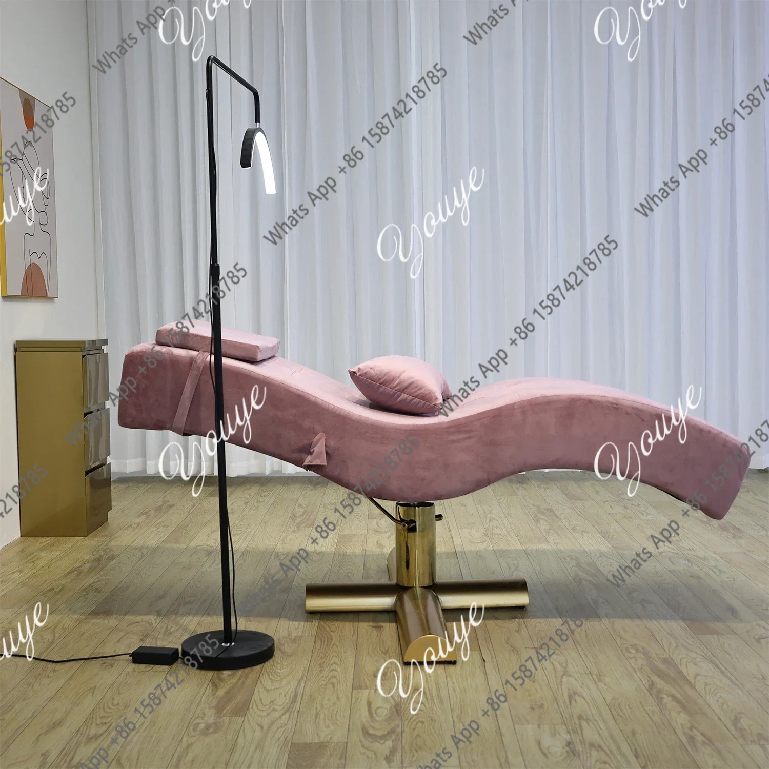 J XinSheng Electric Facial Spa Bed Hydro Massage Table Salon Eyelash Lash Beauty Adjustable Couch Beauty Massage Shop Furniture