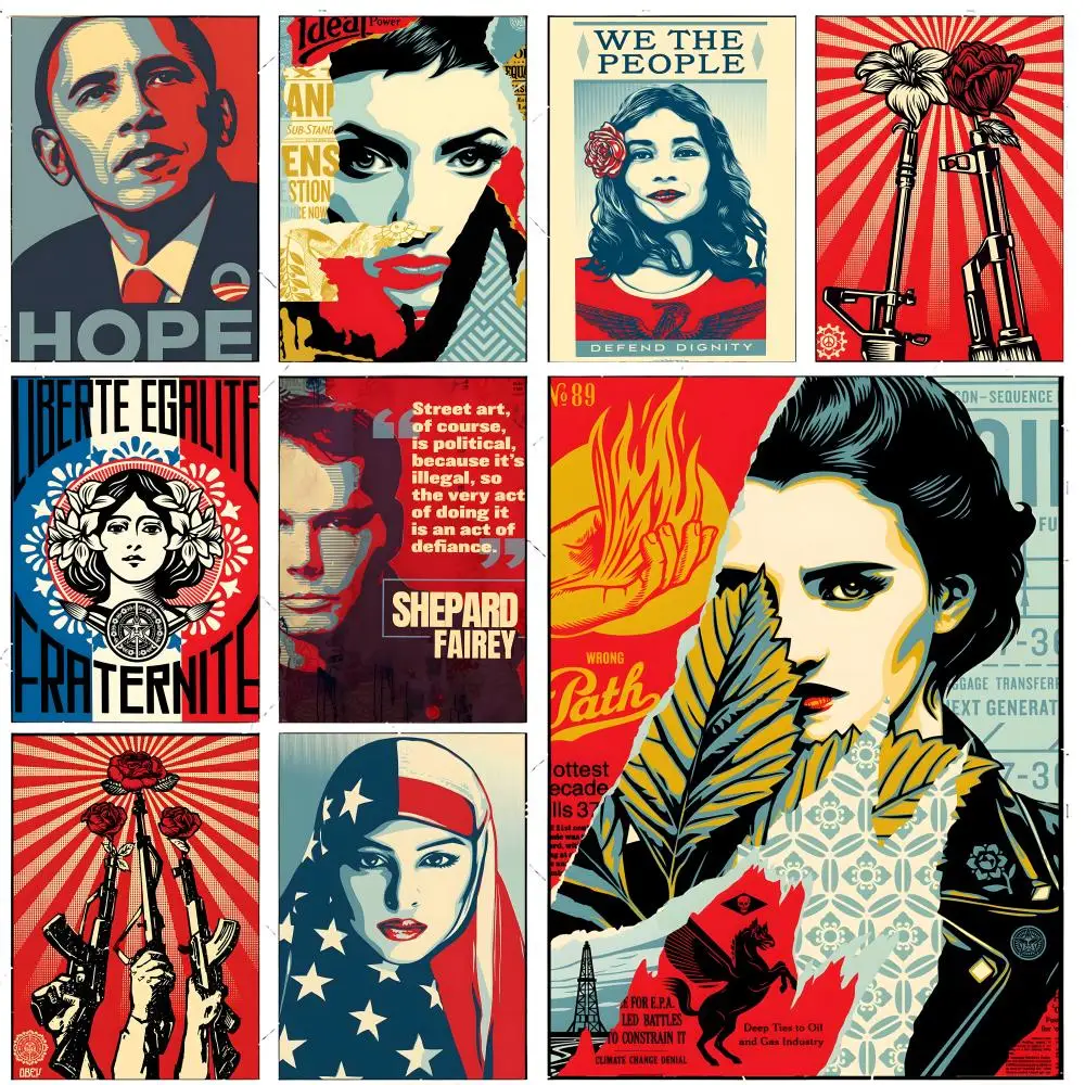 Artist Street S-Shepard Fairey Poster Premium Decor Art & Gift for Household Lounge Home Ornaments