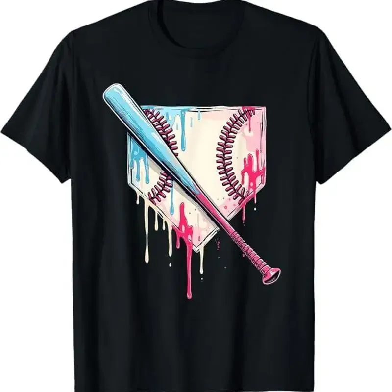Cool Sport Baseball Home Plate Drip With Sprinkles Drip T-Shirt