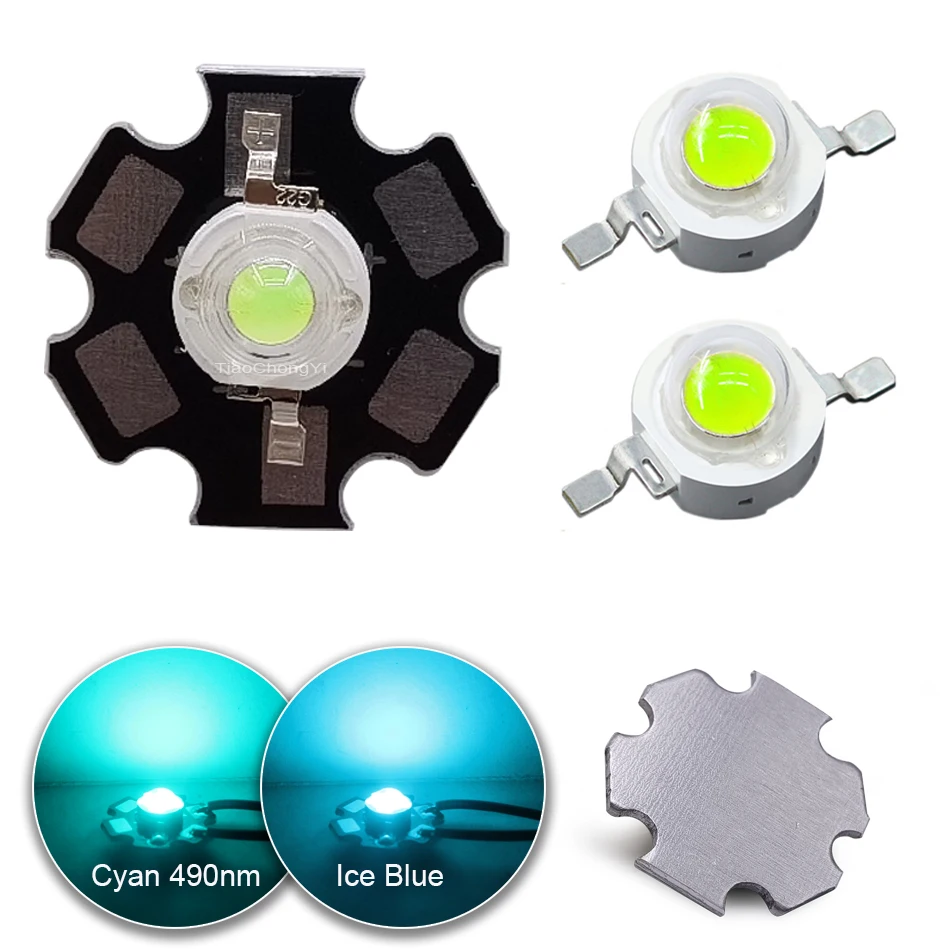 3W 480nm Ice Blue  Cyan 490nm High Power LED 3.2-3.6V 700mA Light Emitting Diode For DIY LED spotlight