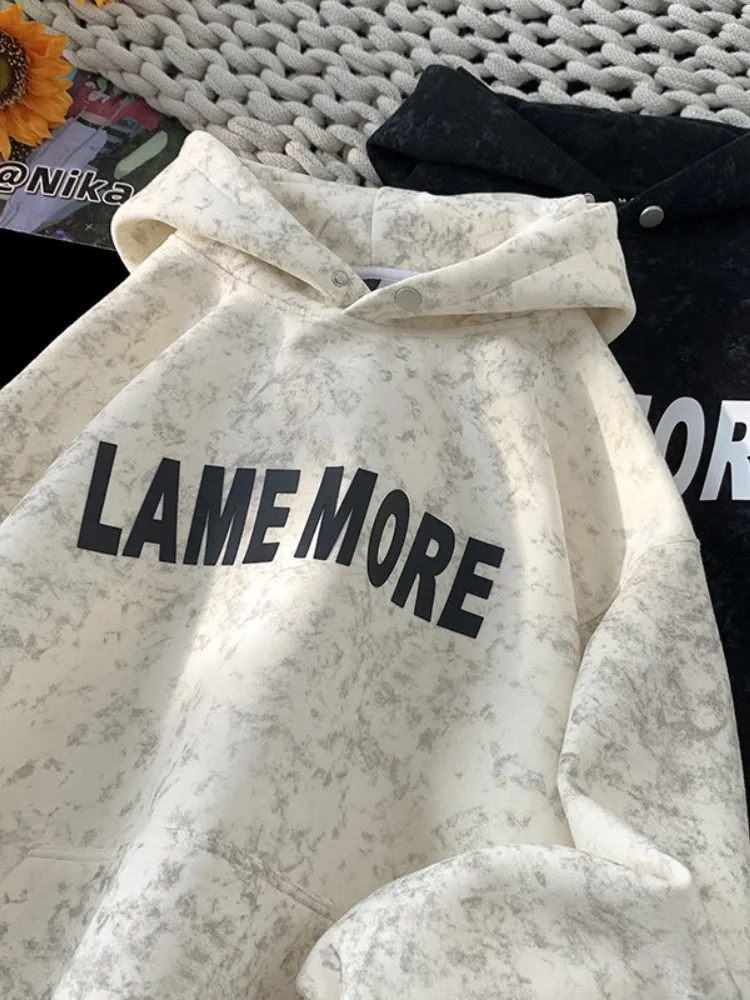 

Мужская толстовка оверсайз с принтом для весны и осени, повседневная, свободного кроя, в стиле Lazy Chic, для подростков