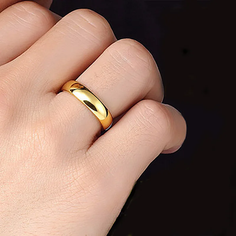 

Imitation Gold Ring Smooth Open Design Accessory Gold Plated Fashionable Personality Unisex Ring