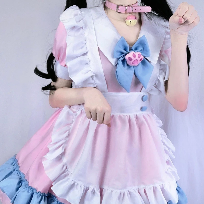 Disfraz de colegiala de talla grande, uniforme de sirvienta Lolita, vestido de lencería Sexy, espectáculo de animación, trajes Miad, ropa Kawaii para estudiantes