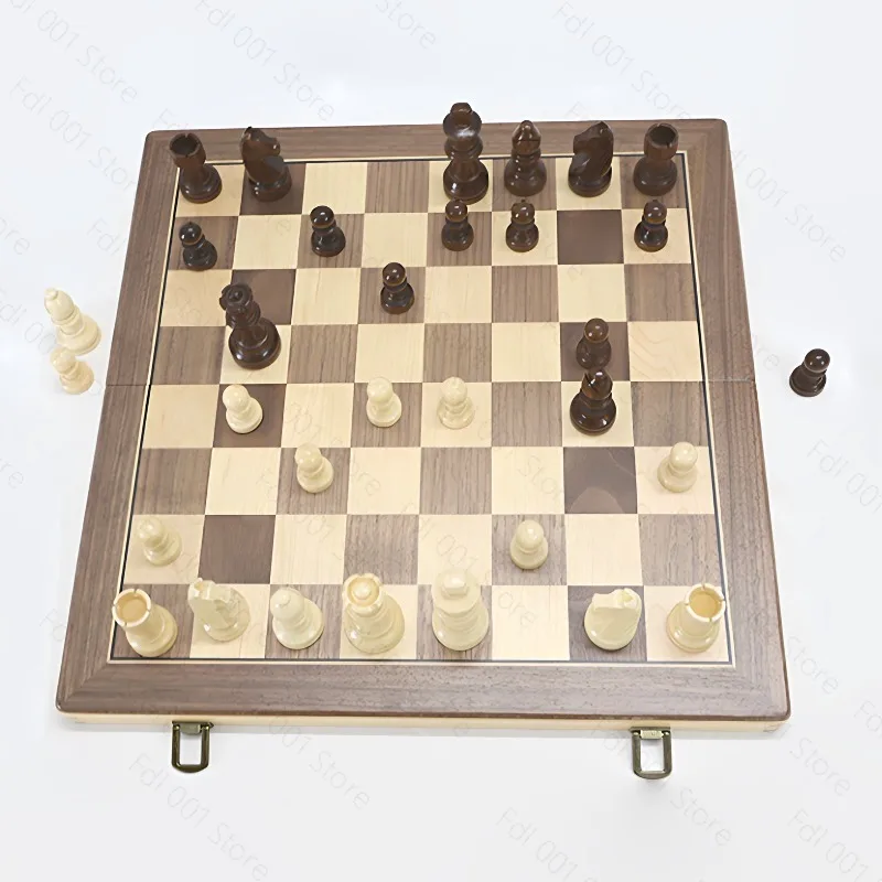 High-end Double Queen Wooden Two-in-one Folding Rounded Corners, Magnetic Chess Puzzle