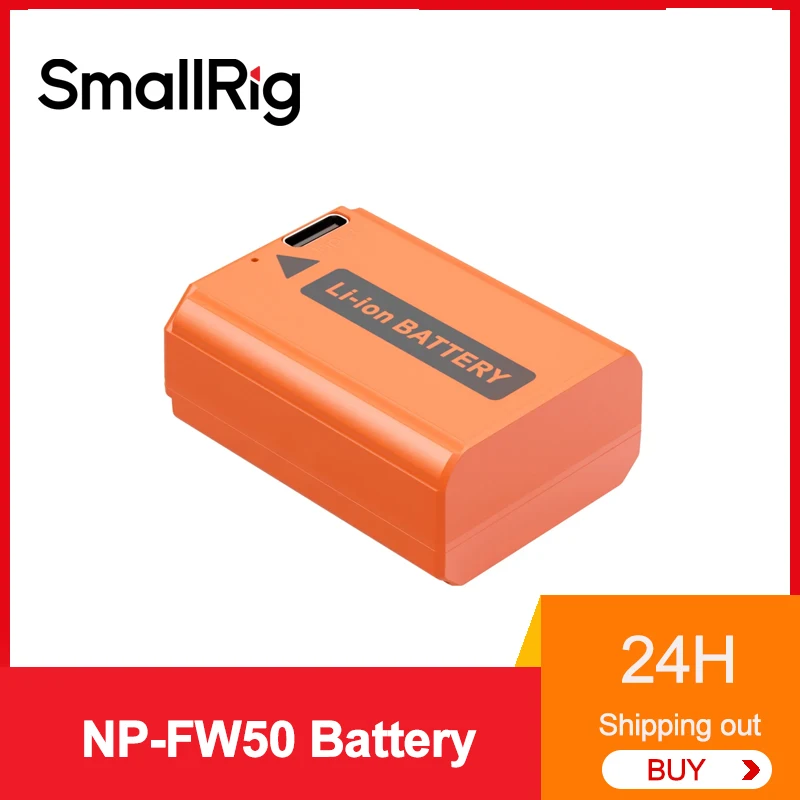 Smallrig NP-FW50 USB-C Rechargeable Camera Battery for sony zve10 a6400 a6000 a6300 a7m2 a7r2 a6100 Mirrorless Camera