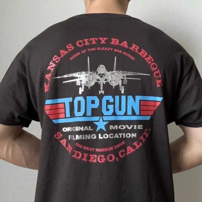 

Vintage 2000s Top Gun Movie Promo Graphics Black Tee Shirt