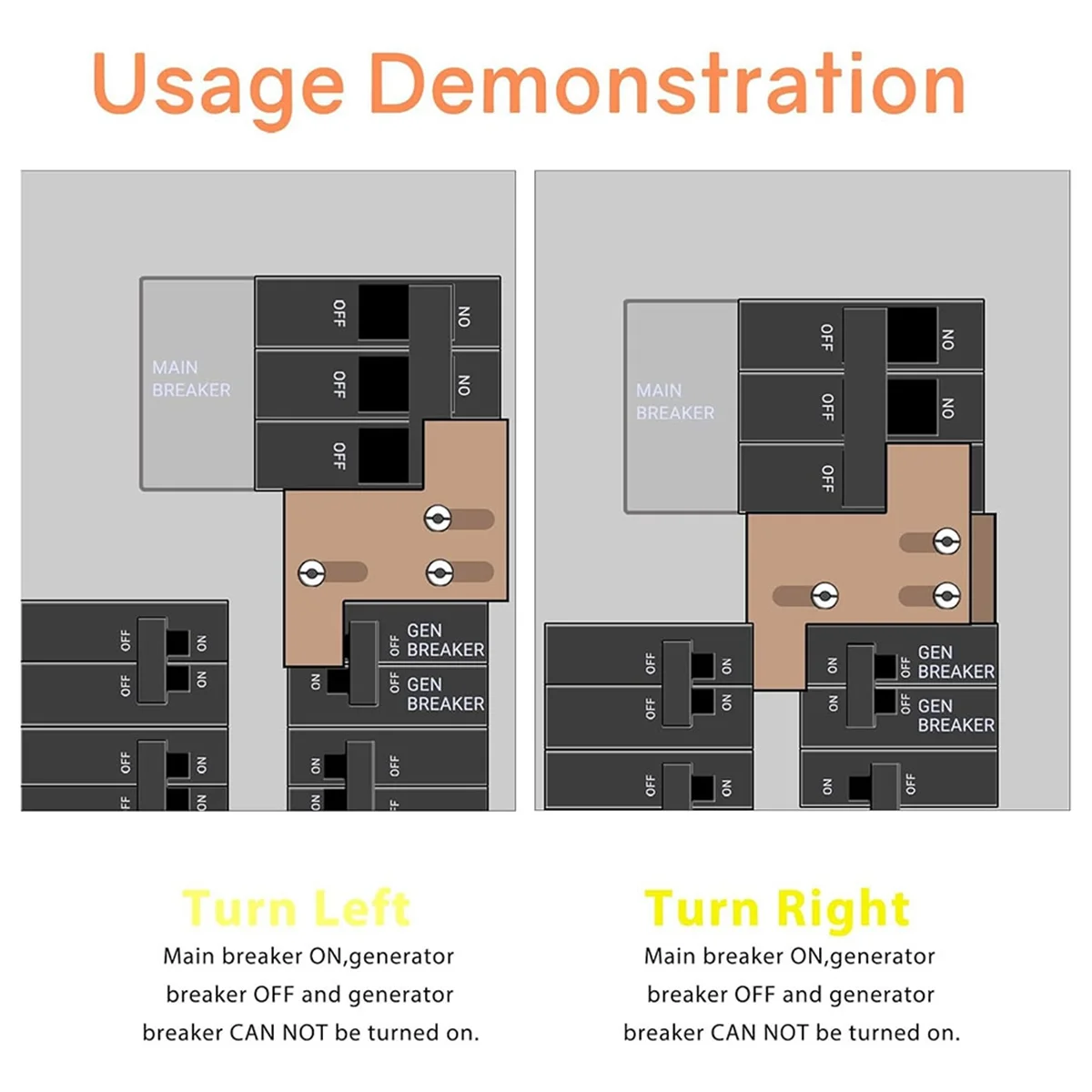 150A 또는 200A 패널용 핫 제너레이터 인터록 키트 메인 및 분기 차단기 사이의 1 1/4인치 간격