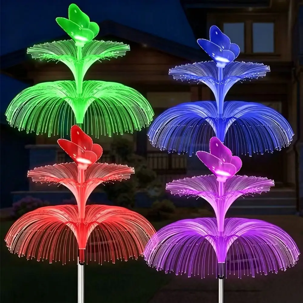 New Colorful Solar Jellyfish Lamp Waterproof High Quality Jellyfish Lawn Light Ground Insertion Outdoor Solar Light Outdoor view 3