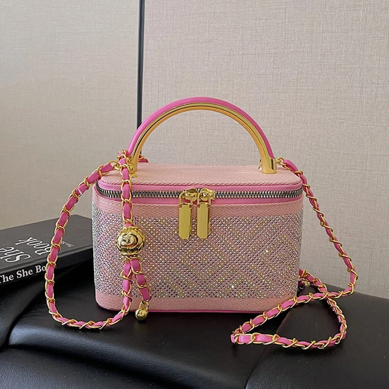 

Luxury Diamond Crossbody Bag Luxury Elegant Party Mini Square Handbags Summer Women's Fashion Design Box One Shoulder Bags
