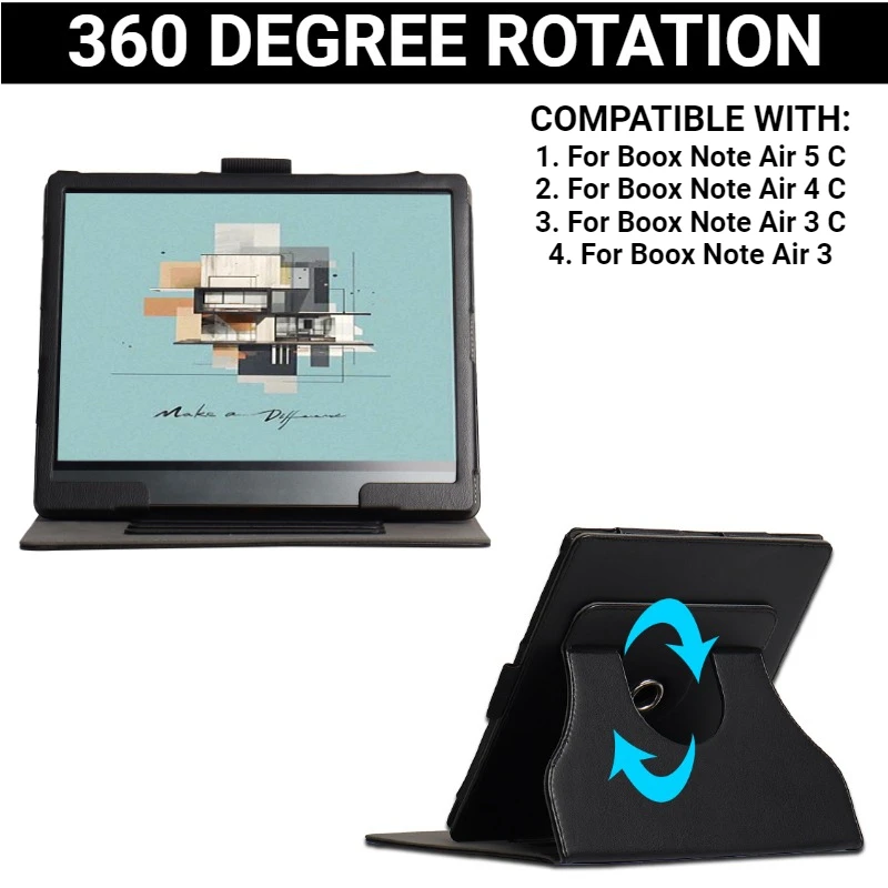 

360 Degree Rotation For Funda Onyx Boox Note Air 5 C 4C 3 Case Handheld Flip Stand Cover For Onyx Note Air 5C 4C 3C 3 Coque 10.3