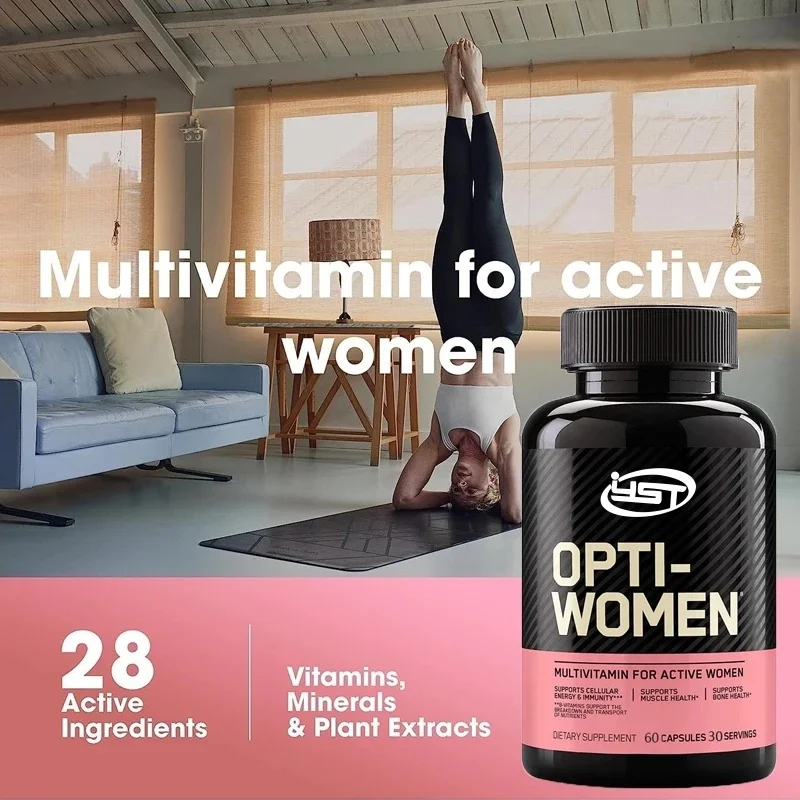 Opti  Women、 Vitamin C, Zinc, and Vitamin D - Women\'s daily multivitamin supplement contains iron and 60 pills