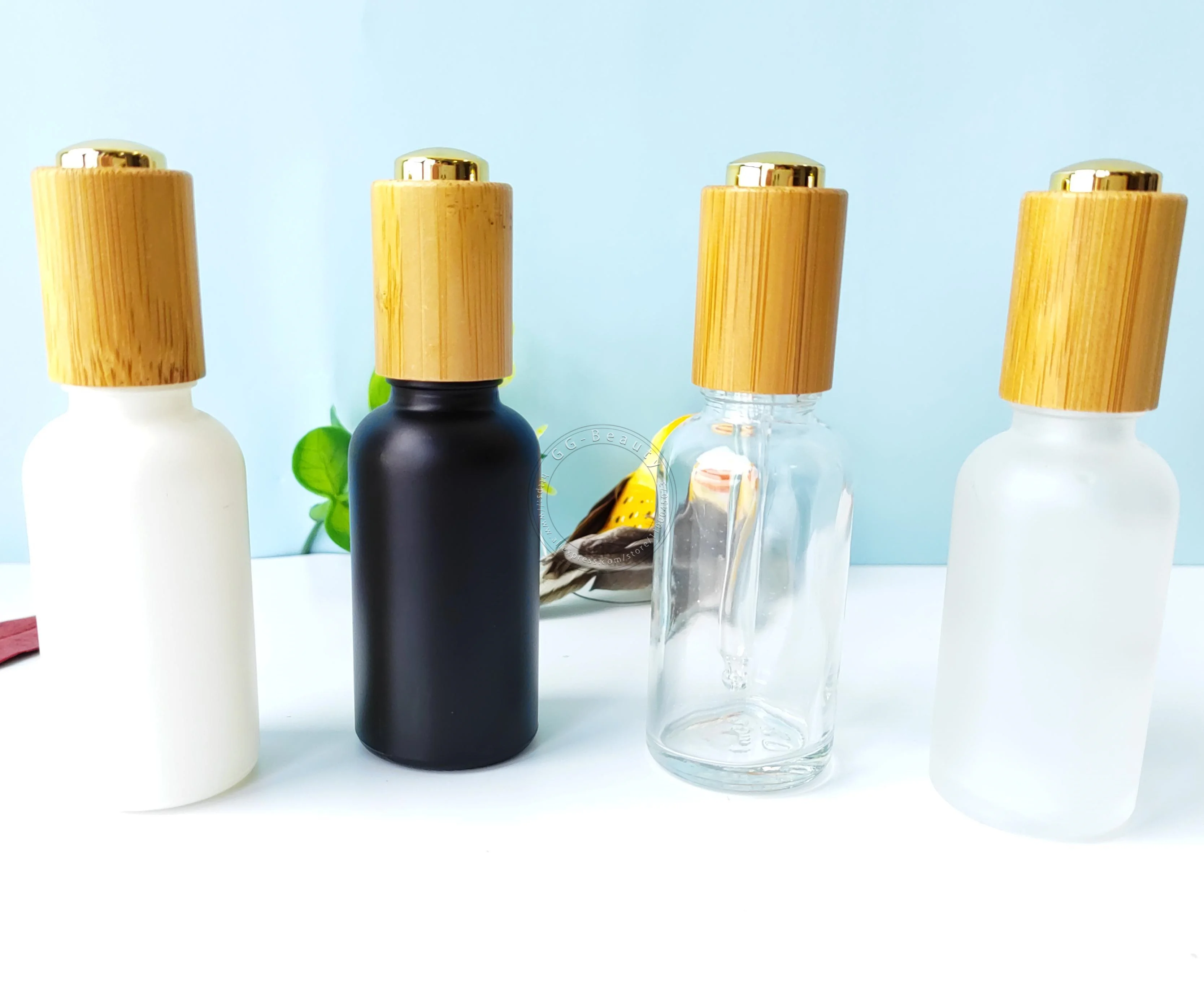 

20pcs/Lot Universal Bottle 18/410 Bamboo Pump Cap Glass Plastic Bottles Container Lid with Dropper 5-100ml Cosmético Accessory