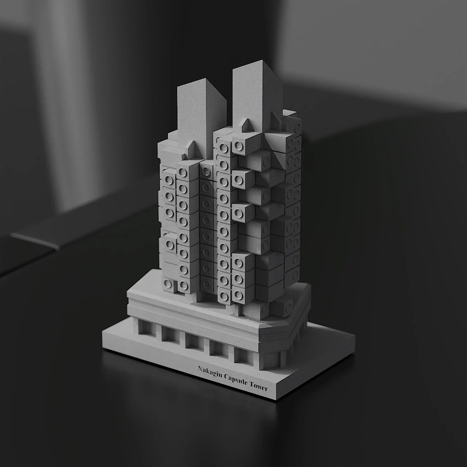 Japanese Architect Kisho Kurokawa's 'Nakagin Capsule Building' Cement Building Model Home Decoration Desktop Concrete Ornaments