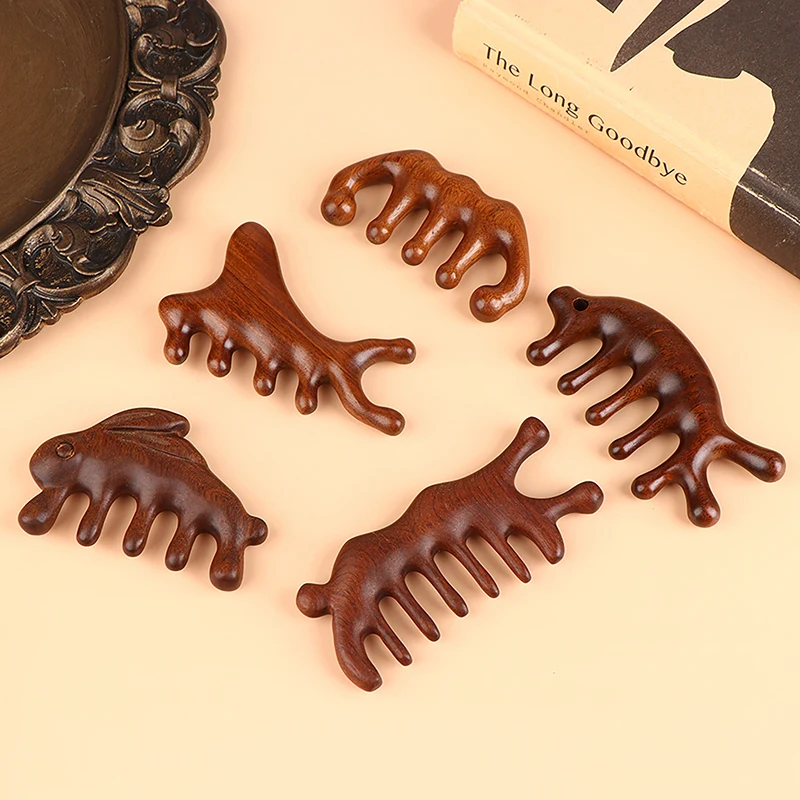 

Утолщенная Массажная расческа для меридианов, массажная расческа из сандалового дерева с широкими зубьями, массажная расческа без рук, деревянная расческа для акупунктуры, 1 шт.