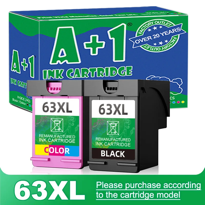 cartucho de tinta 63XL para impresora, for hp 63, for hp63XL, Deskjet 1110, 2130, 2131, 2132, 3630, 5220, 5230, 5252