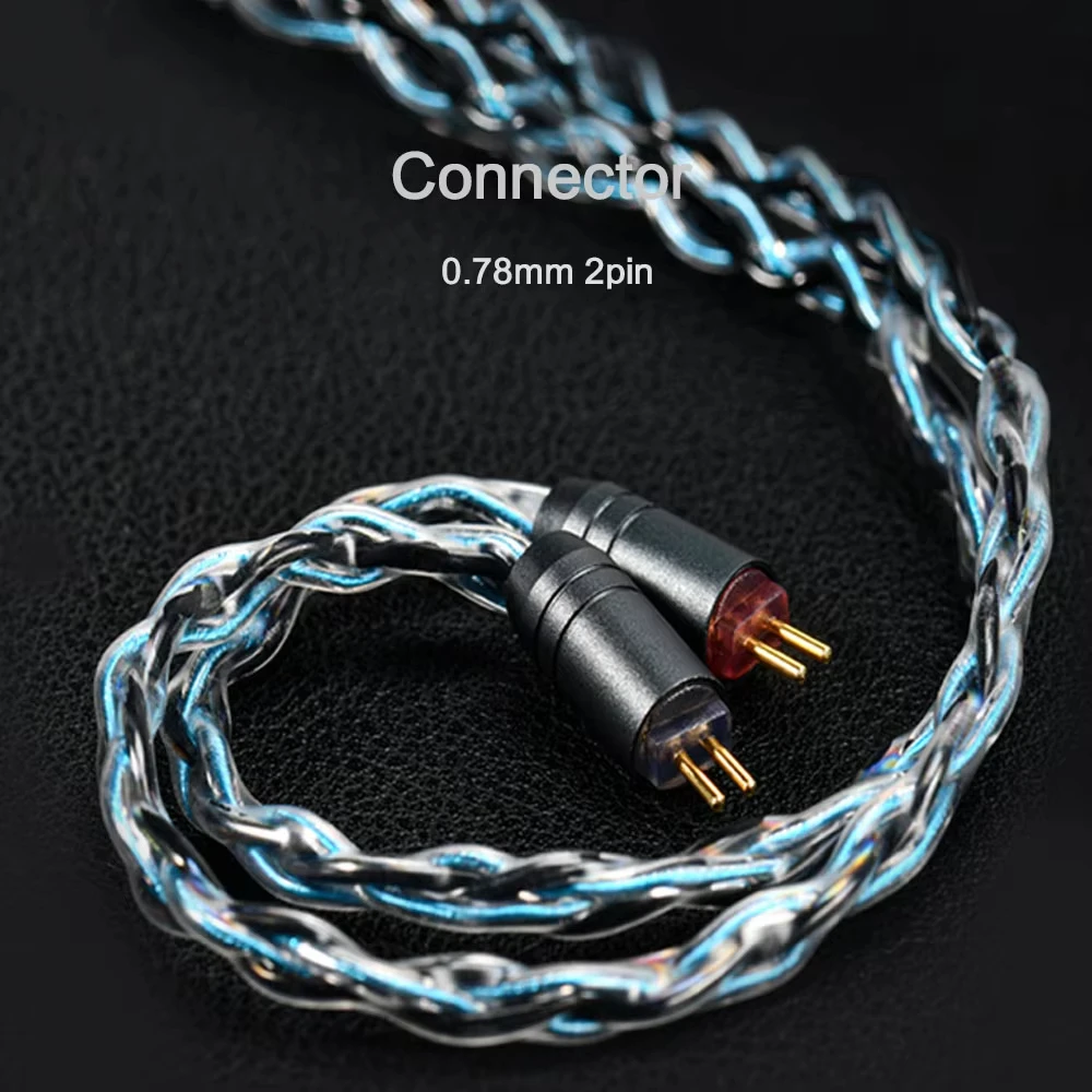 Kinera-iem fone de ouvido, 8 núcleos, livre de oxigênio, cobre, prateado, 3,5mm, hifi, 2 pinos