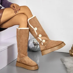 Hot Sale Fashion Genuine Sheepskin Leather Snow Boots Natural Fur Winter Boots Waterproof Warm Thick Wool Boots Women