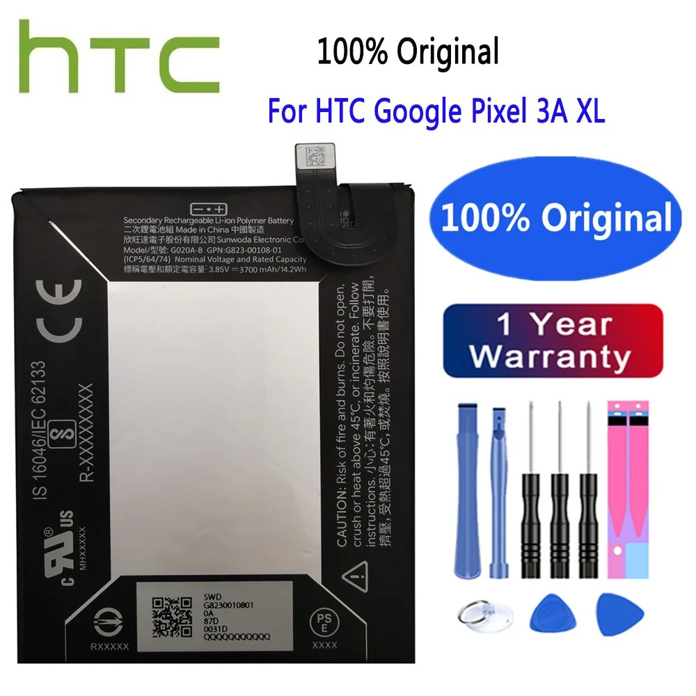 

New G020A-B Phone Battery For HTC Google Pixel 3A XL 100% Genuine Battery Rechargeable li-Polymer Li-ion Batteries 3700mAh