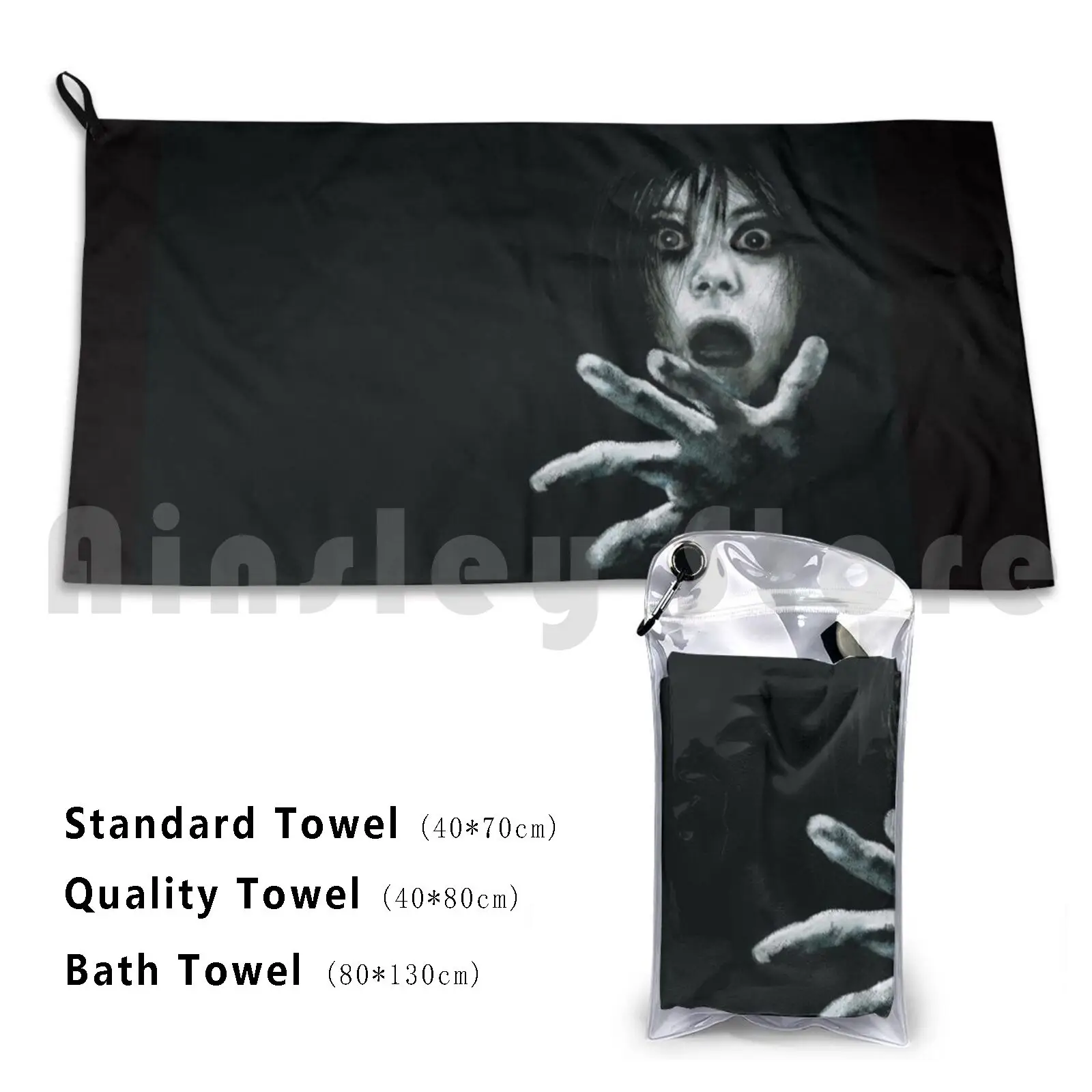 Towel Ju-On 1469 Ju On Grudge Ring Horror Movie Film Japanese Black White Scary Hand Eyes