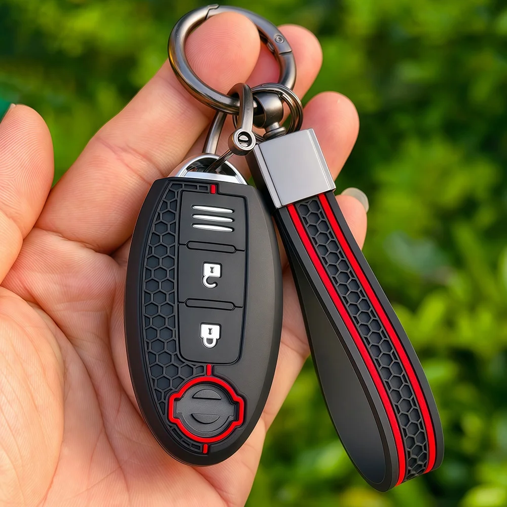 Silicone 3 Button Key Case Cover For Nissan Qashqai Pulsar Note Tiida Wingroad NV200 Leaf Cube March 370Z Micra Juke F15