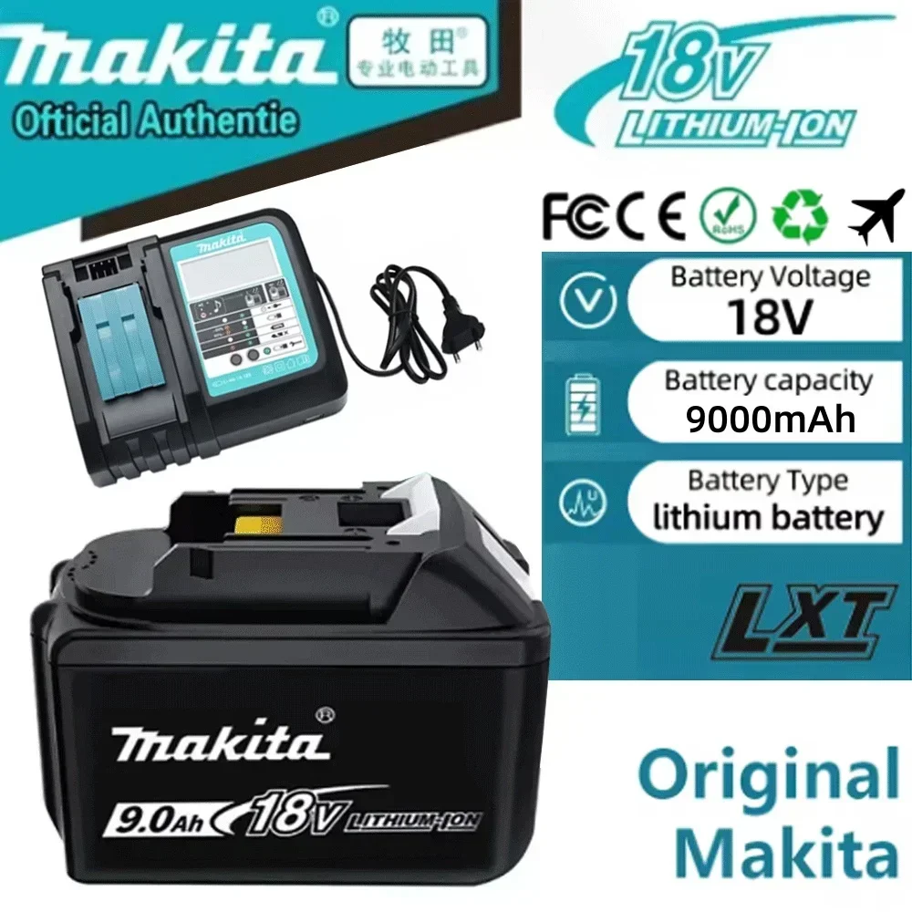 Makita 18V 9AH/9000mAH Battery Rechargeable Li-ion Lithium-ion Batteries Charger for BL1860B BL1830 BL1850 BL1815 LXT400