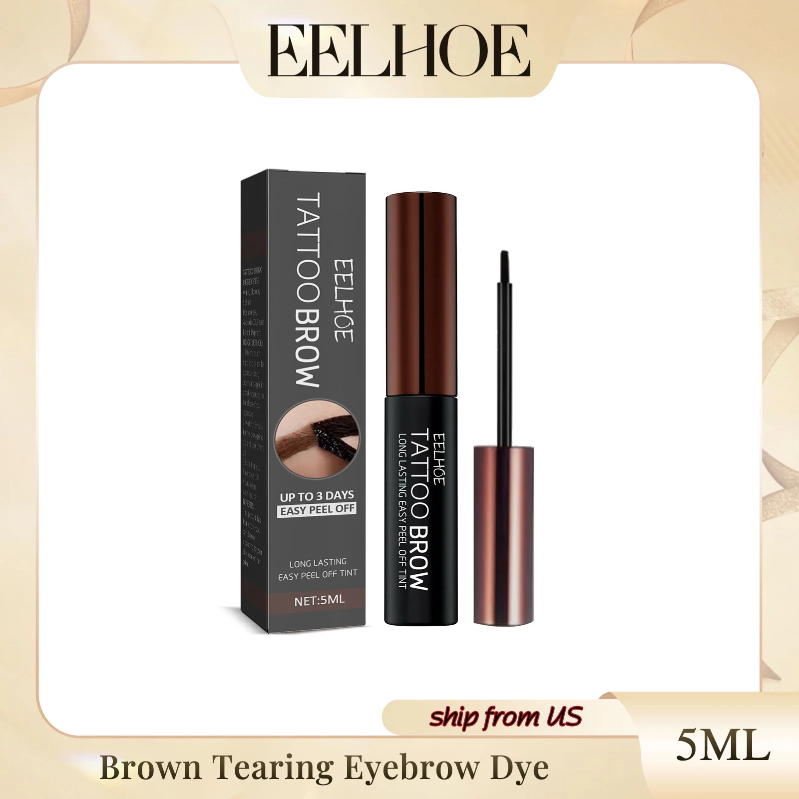 Brown Tearing Eyebrow Dye Is Not Easy To Color Ability Strong Waterproof Sweat Resistant And Easy To Create Brown Eyebrow Cream