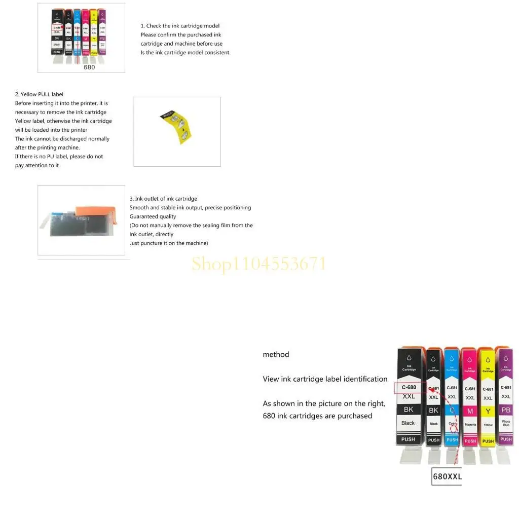 

Бестселлер PGI 680 CLI 681 Картриджи работает для TR7560 TR8560 TS6160