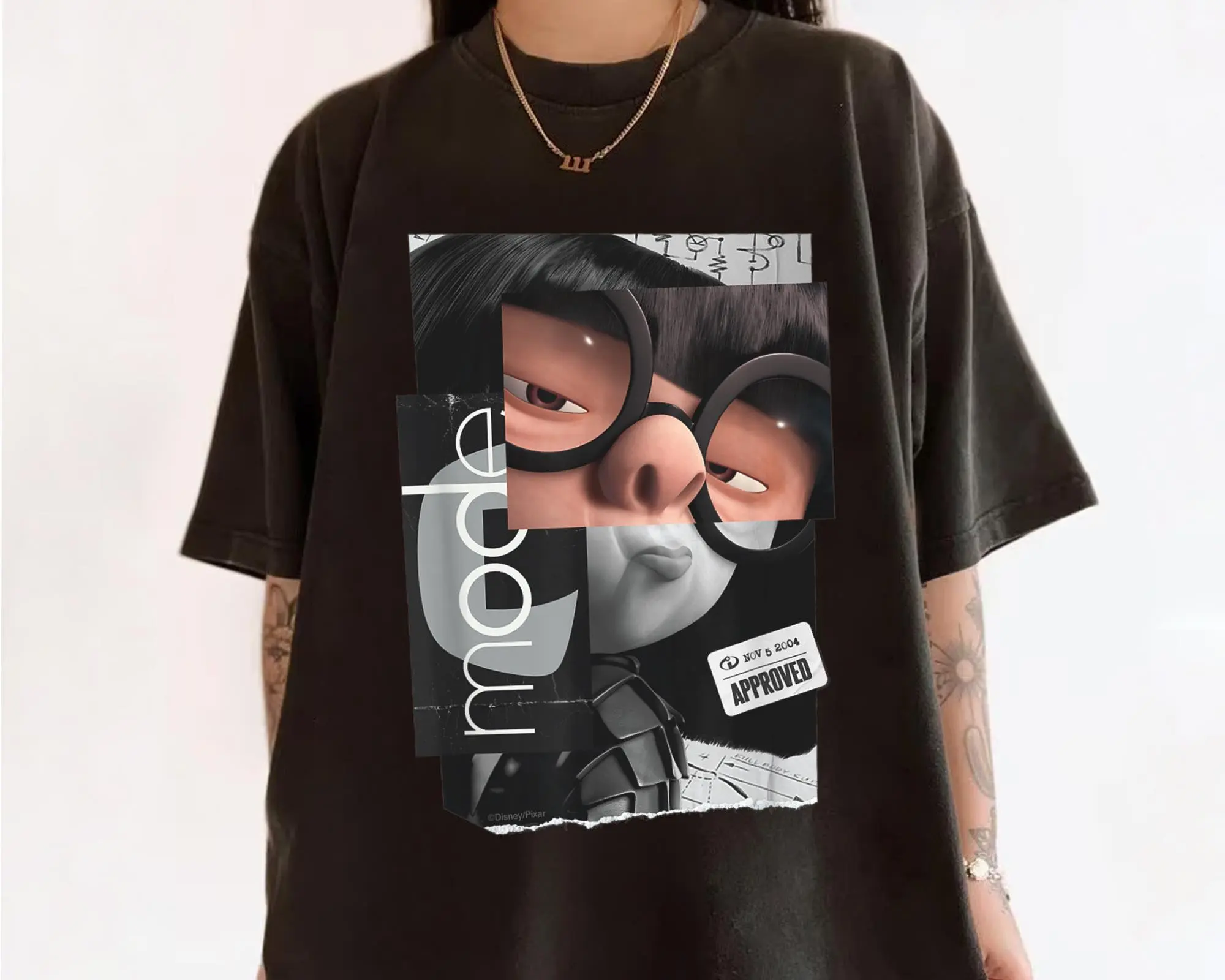 Camisa con cuello cómodo con logotipo de moda Edna Mode, camiseta "Incredible", viaje familiar a Disneyland, Walt Disney World