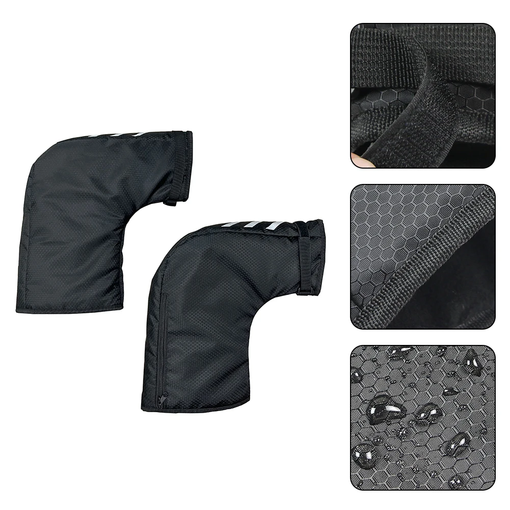 قفازات مقود الدراجة الحرارية لركوب الشتاء، قفازات مقاومة للرياح مع وسادات عاكسة، تناسب MTB، الدراجة الإلكترونية، الركاب، سهلة التركيب