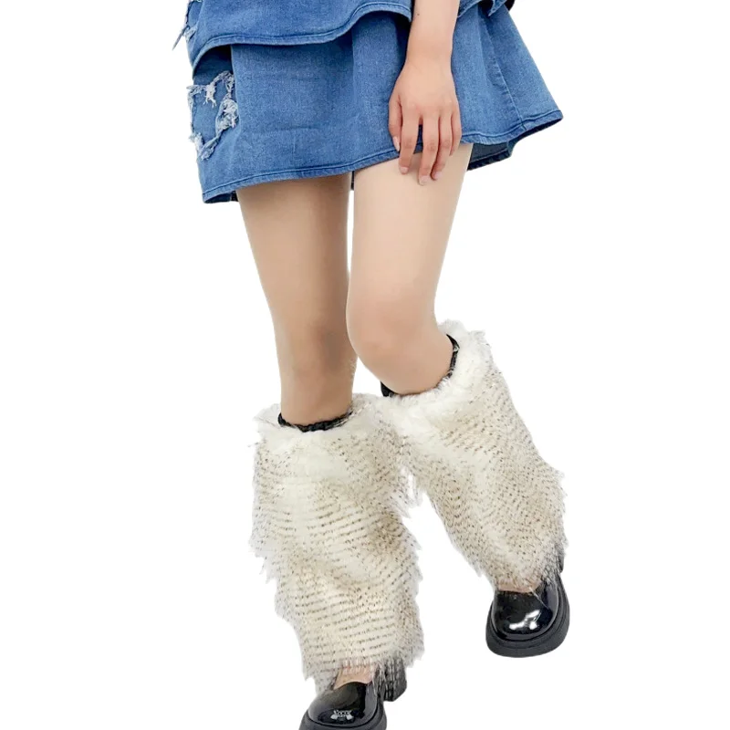 Winter Faux Furs scaldamuscoli per le donne Warm Soft Leg Warmer Boot Cuffs Cover per le donne costumi da festa copriscarpe con maniche a stivale