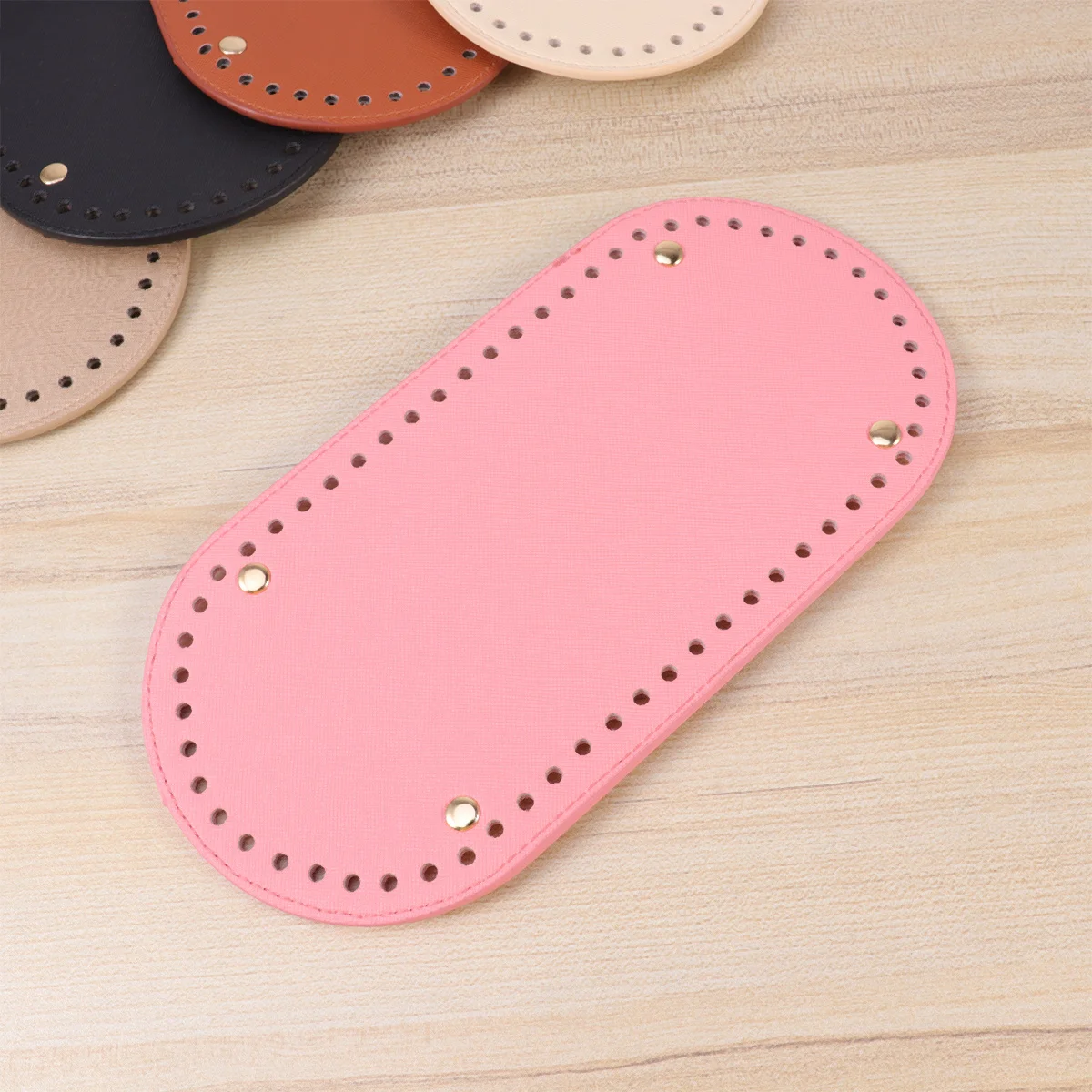 1 pçs durável plutônio oval saco inferior base almofada unhas para crochê artesanal tricô diy saco rosa inferior crochê