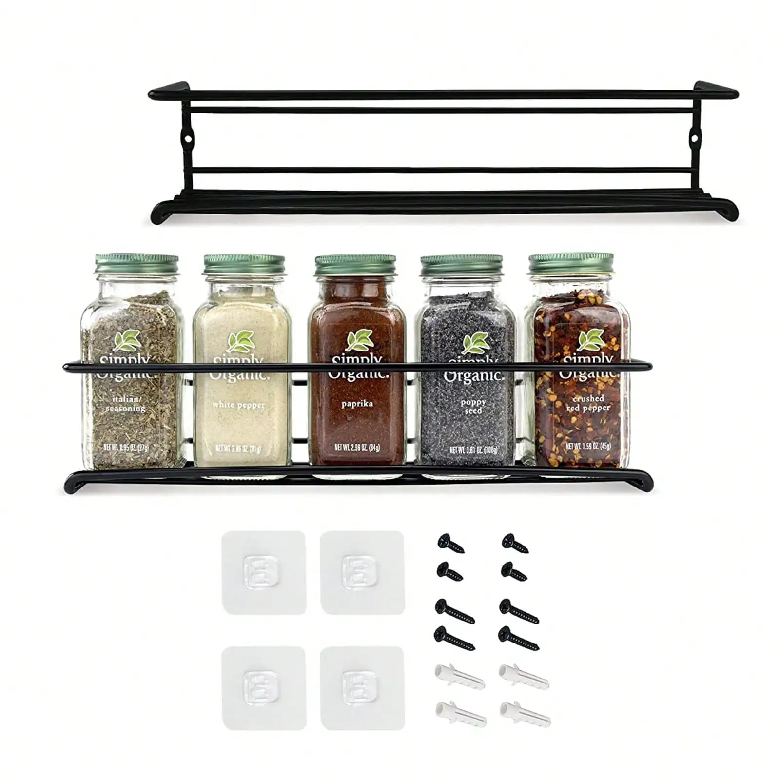

2/4 Pack Spice Racks Wall Mounted, Space-Saving Kitchen Spice Organizer For Spice Jars And Seasonings, Seasoning & Spice Tools, Seasoning & Spice Jar Organizer, Screw Or Adhesive Hanging–Wall Mount Hanging Spice Rack For Your Kitchen, Wall, Cabinet(Bottle