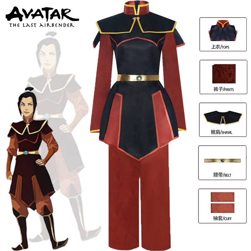 

Avatar The Last Airbender Azula Cosplay Costume Performance Uniform Suit Halloween Party Role Play Outfit for Adult Men Clothes