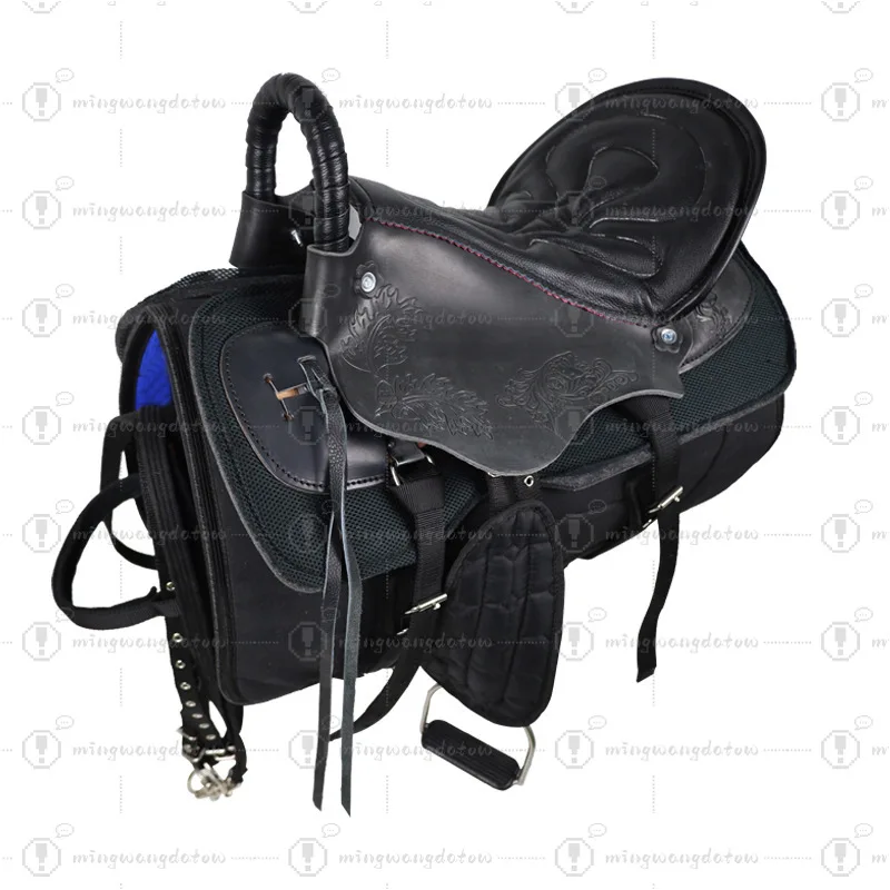Genuine Leather Printed Tourist Saddle Full Set, Saddle for Horse & Pony, Complete Equestrian Tack & Accessories