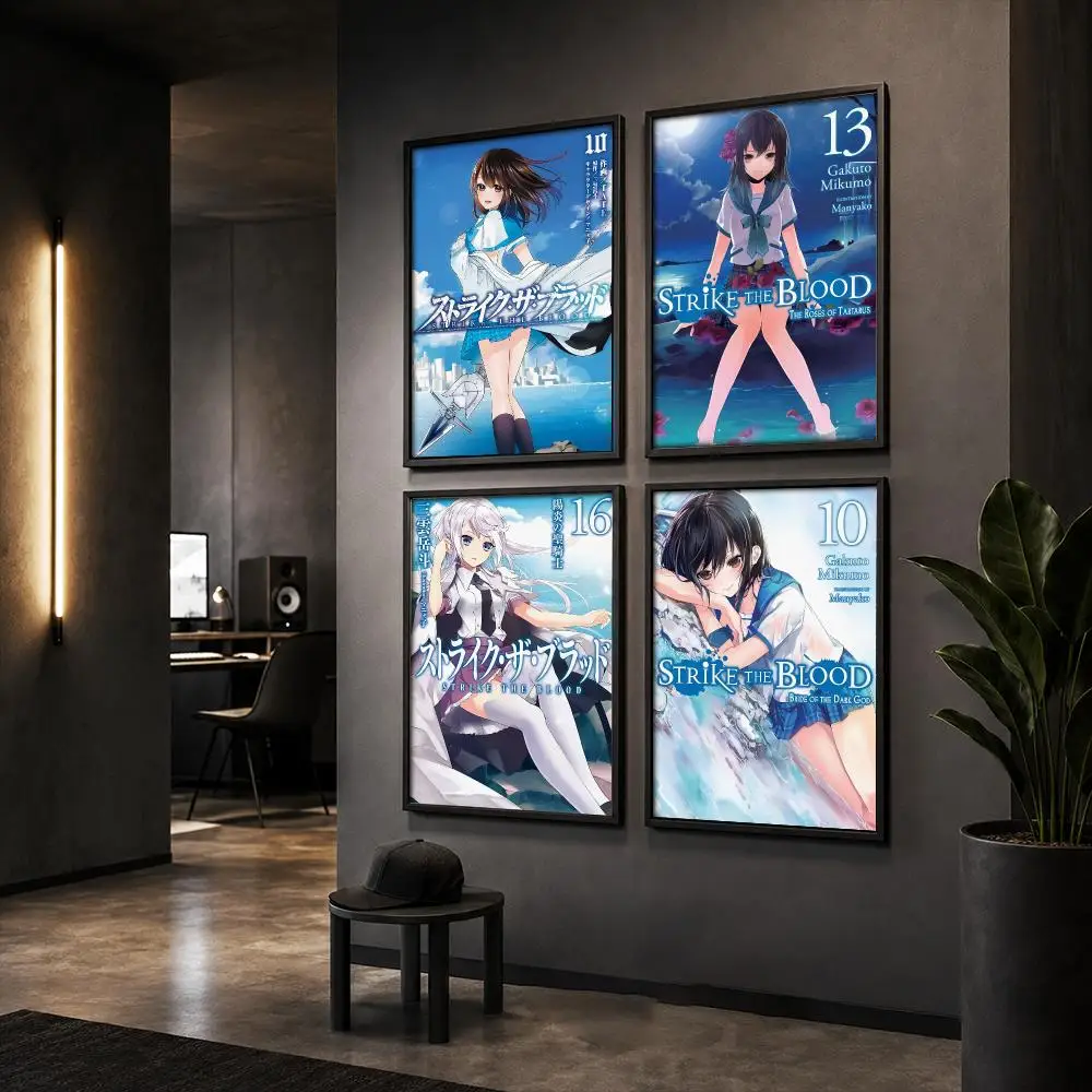 Vampire Action Anime S-Strike the Blood Poster Wall Art Print Sticker for Bedroom Living Room Dorm Office Modern Home Decor