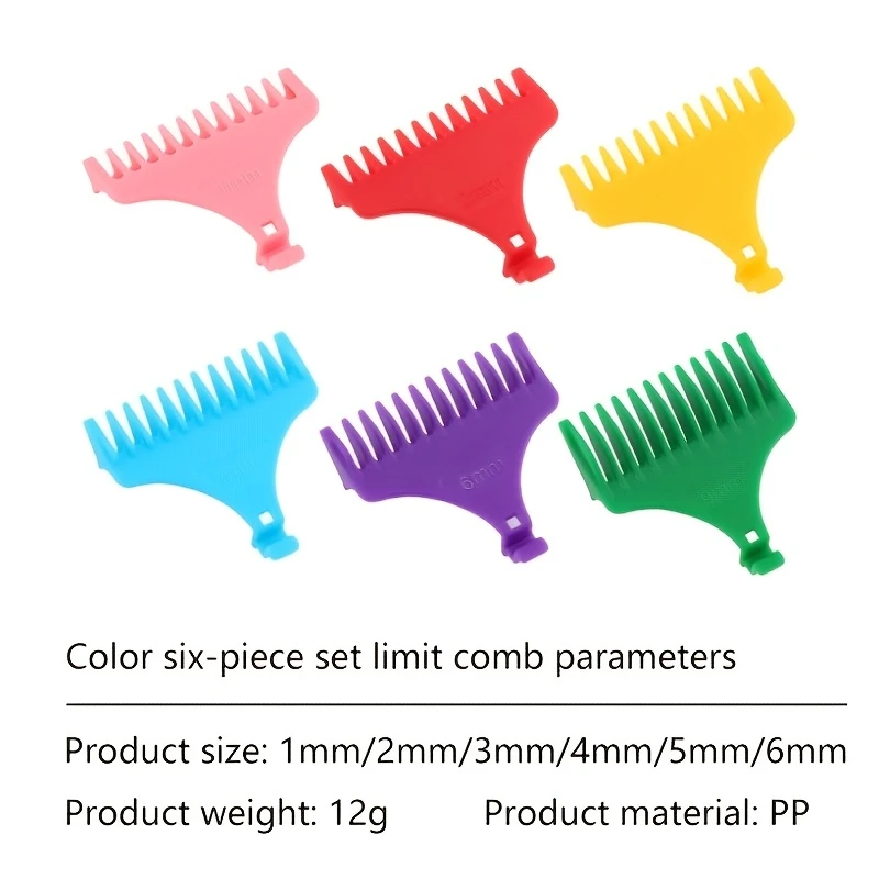 

6pcs 1/2/3/4/5/6mm Universal Hair Clipper Guide Combs Professional Hairdressing Haircutting Guide Combs For Barbers Only