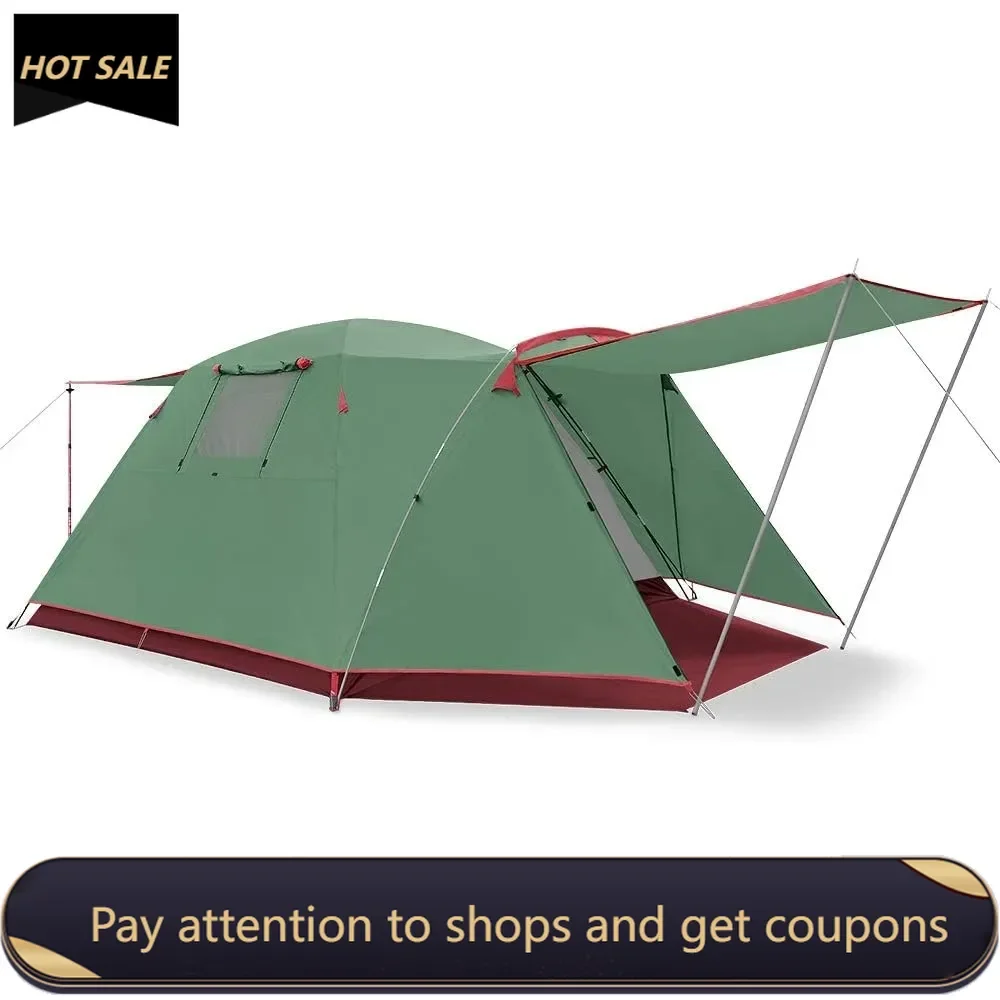 

2／4 Person Camping Tent Outdoor Waterproof Family Large Tents 2/4 People Easy Setup Tent with Porch Double Layer Freight free