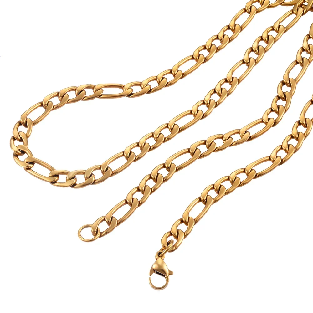 Premium Gold Stainless Steel Figaro Chain Unisex 3-9.5mm - Image 6
