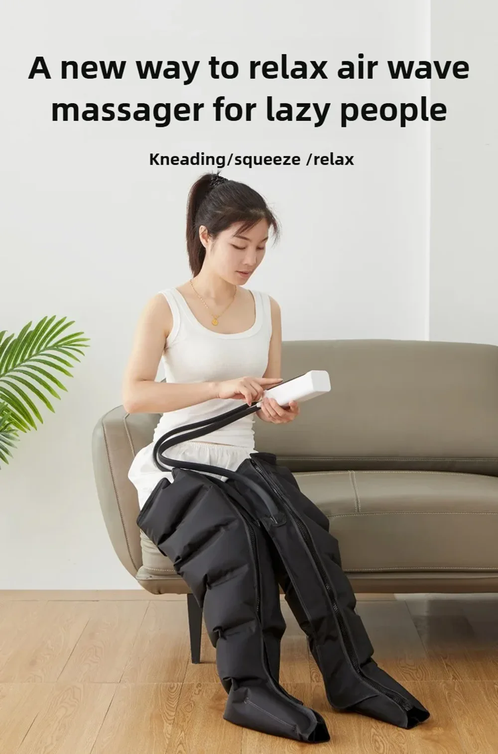 Air Compression Leg Massage 6 Airbag Pneumatic Boots Used for Circulation and Leg Muscle Relaxation to Relieve Varicos Veins