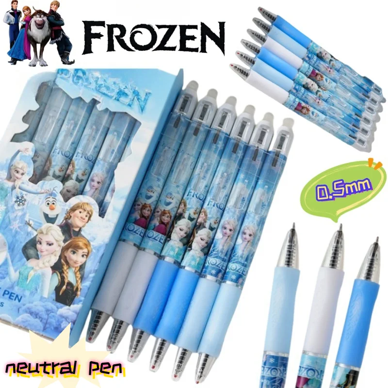 قلم محايد من فروزن إلسا آنا كارتوني أنيمي للبنين والبنات مثالي لكتابة الطلاب والامتحانات قلم قابل للسحب هدية العيد #1