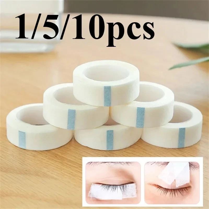 Cinta de papel para extensión de pestañas, cinta adhesiva de tela no tejida transpirable pelusa para parche de pestañas postizas, cinta de tatuaje