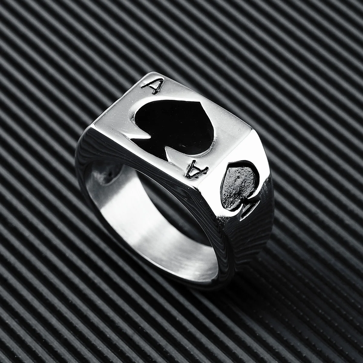 Ace of Spades Men Rings 316L Stainless Steel Ring Hip Hop Rap Classic for Male Boyfriend Lucky Jewelry Best Gift Dropshipping