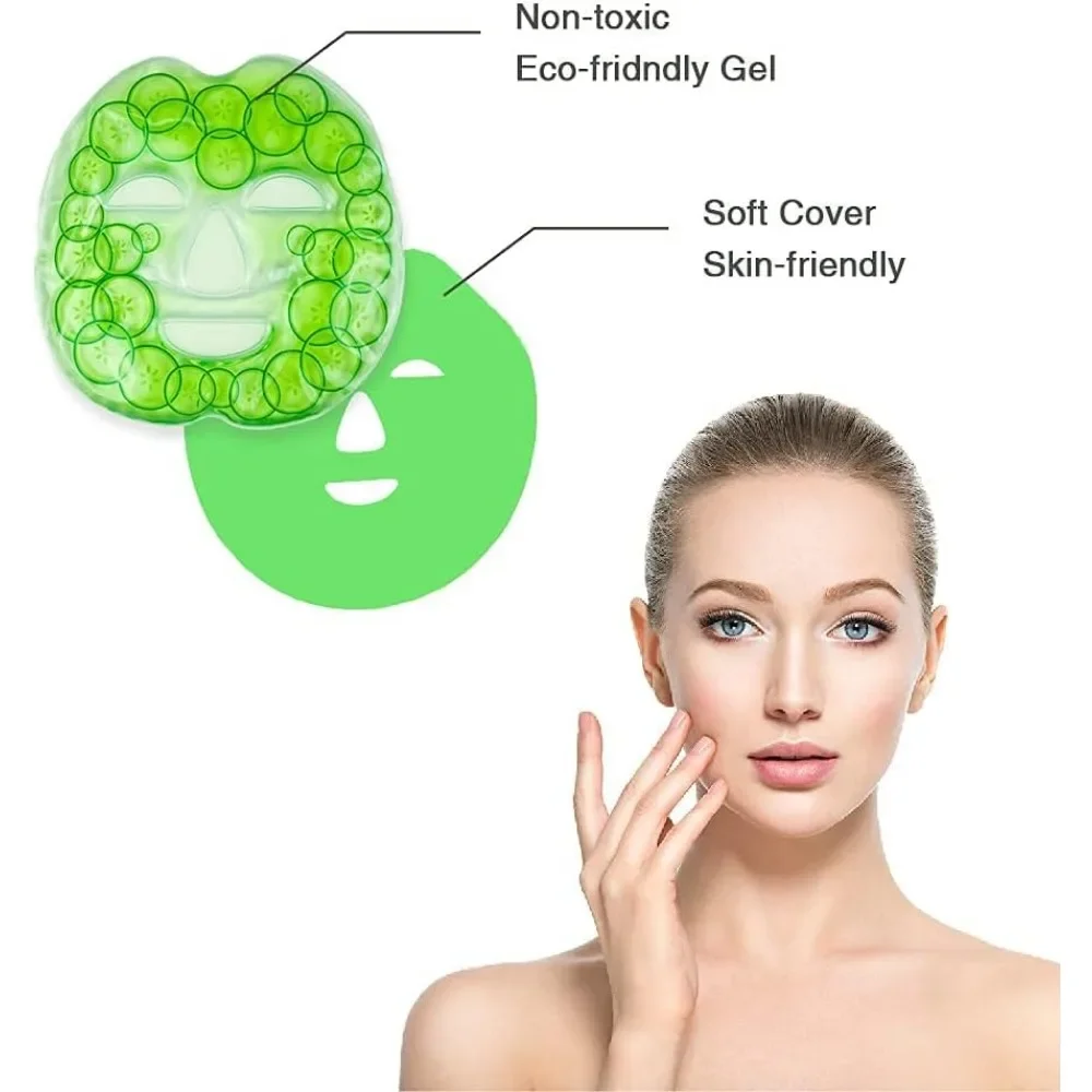 Gezichtsijsgelpakket met omslag Herbruikbaar warm koud kompres voor huidverzorging Wallen ogen Gezwollen gezicht Koud gezichtsmasker Gelpakket