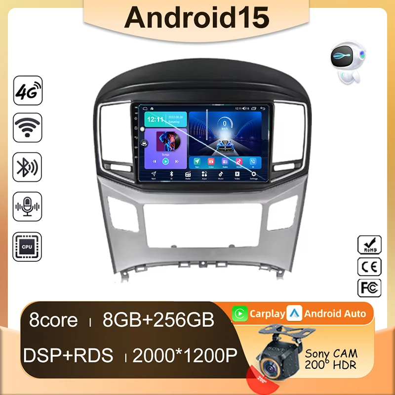 

Android 15 Car Radio Wireless Carplay For Hyundai H1 Grand Starex 2015-2020 Head Unit Multimedia Player GPS Navigation 5G Wifi