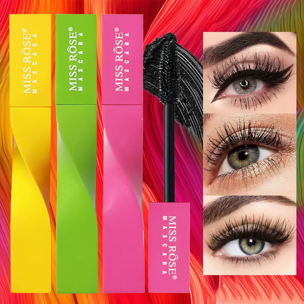 Miss ROSE 3 pcs  Mascara Black Waterproof Permanent Volumizing Mascara