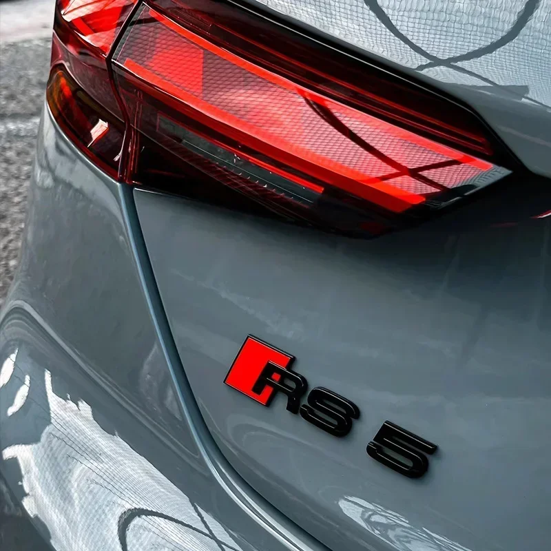 أودي A3 A4 B8 8P 8V B6 A5 A6 TT RS3 RS4 RS5 RS6 RS7 RS8 شارة السيارة الخلفي الجذع ABS شعار ملصق أسود أحمر اكسسوارات الديكور #5