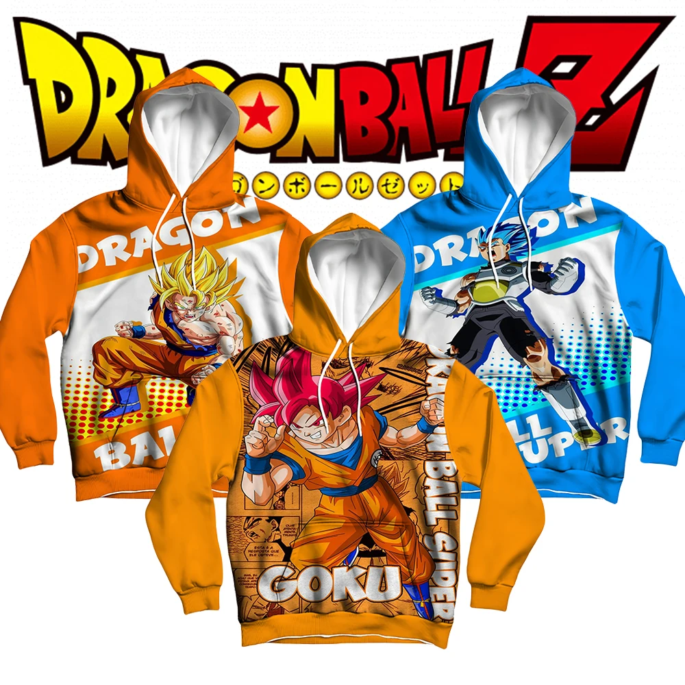 

Толстовка Dragon Ball Оранжевый аниме-принт с дизайном в стиле Super Saiyan God Goku Manga и текстом Goku для фанатов Уникальная стильная одежда